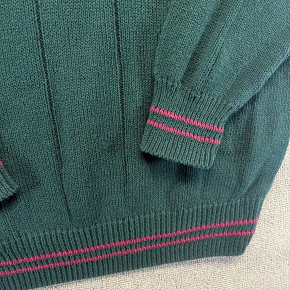 Vintage Jantzen Cricket Sweater Mens XL Green V-Neck Tennis Varsity Collegiate - Picture 2 of 7
